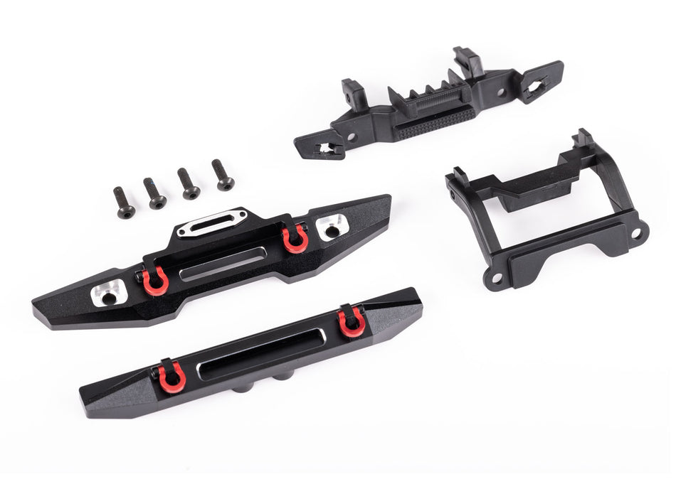 Traxxas BUMPER FRONT (1) REAR (1) ALUM BLK TRX-4M Land Rover Defender