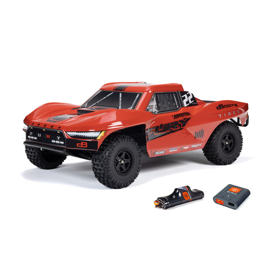 Arrma 1/10 FURY MEGA 550 2WD Short Course Truck RTR with Battery & Charger Red