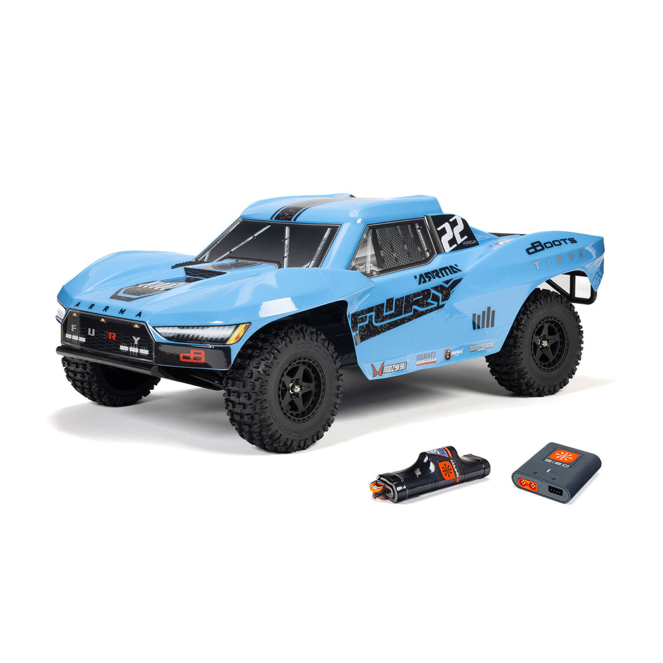 Arrma 1/10 FURY MEGA 550 2WD Short Course Truck RTR with Battery & Charger Blue