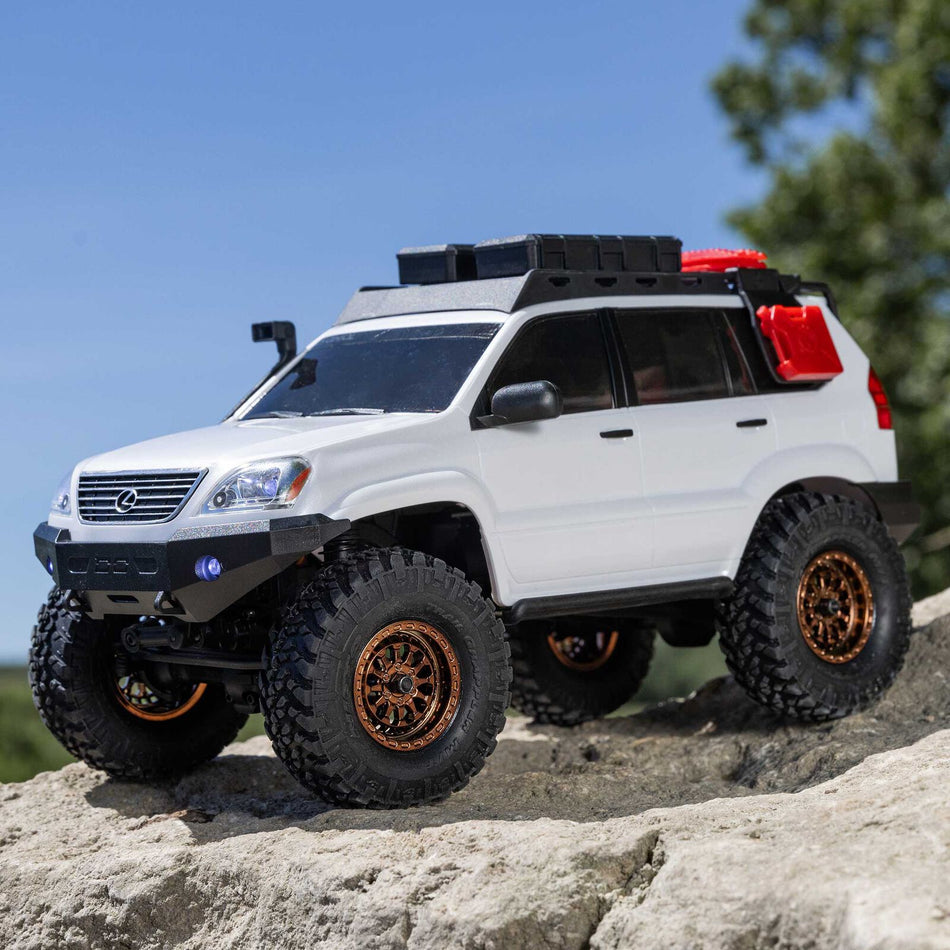 Axial 1/24 SCX24 Lexus GX 470 4X4 RTR Brushed Rock Crawler (Battery & Charger Included), White