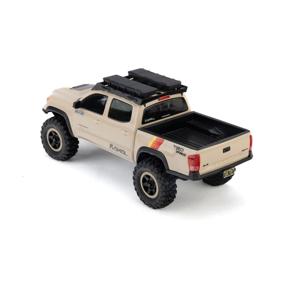 Axial 1/30 SCX30 Toyota Tacoma TRD Pro 4X4 RTR Brushed Rock Crawler Tan (Battery & Charger Included)