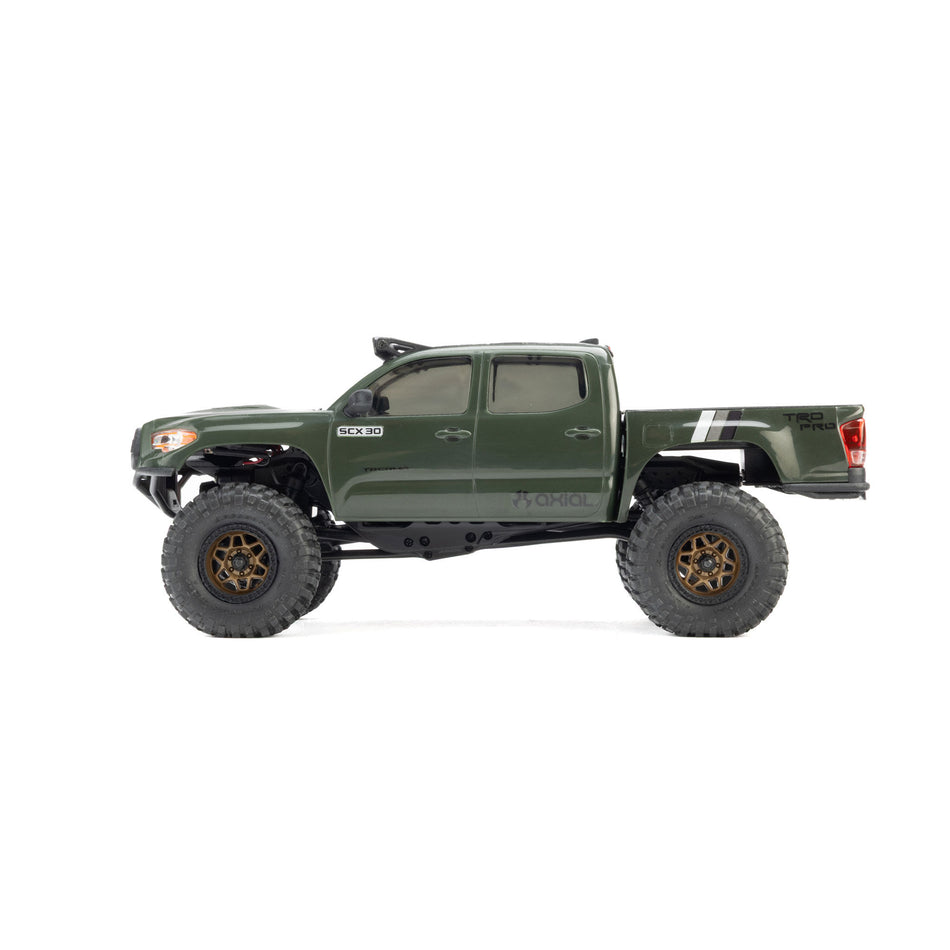 Axial 1/30 SCX30 Toyota Tacoma TRD Pro 4X4 RTR Brushed Rock Crawler Green(Battery & Charger Included)