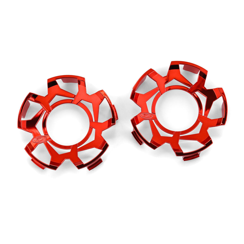 Duratrax Clip-Lock Wheel Face Red Chrome for Ripper 5.7" Wheel (2)