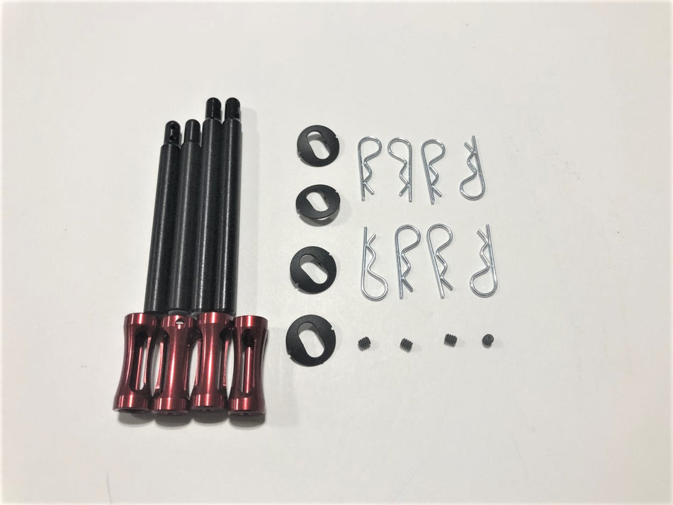 Team GFRP Dirt Oval Clipped Body Post Kit Red