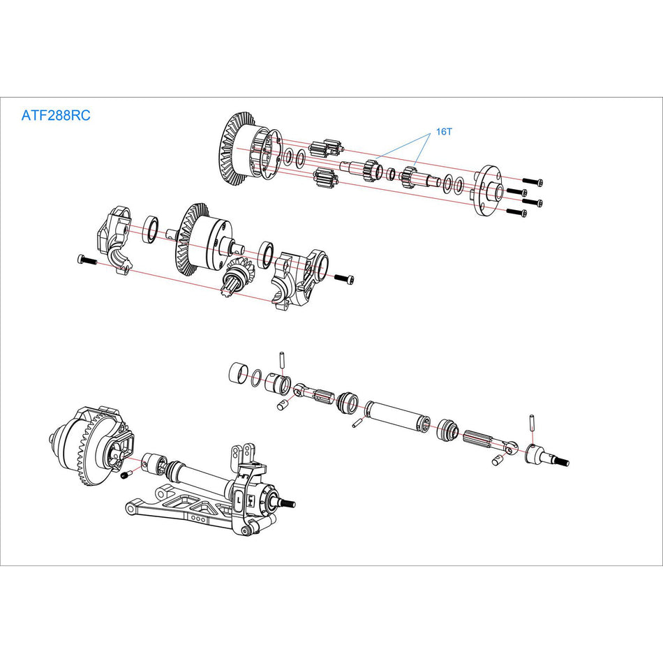 Hot Racing CV Splined Driveshafts Front or Rear: ARRMA 3S BLX, MEGA Vehicles