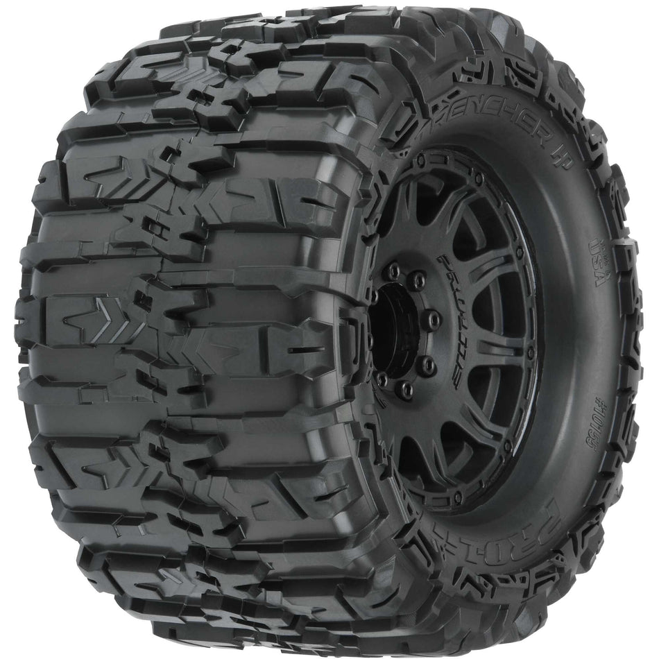 1/8 Trencher HP Belted F/R 3.8" MT Tires Mounted 17mm Black Raid (2)