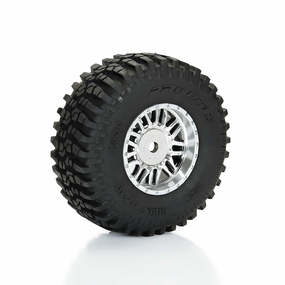 Flat Iron Front/Rear Tires Mounted 12mm Hex Chrome Diablo (4): TYPHON GROM