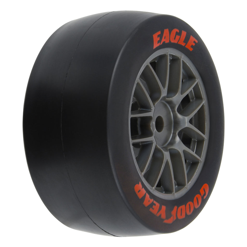 Proline 1/12 Goodyear Eagle Option Tire F/R MTD Gray Wheels (4): Losi NASCAR