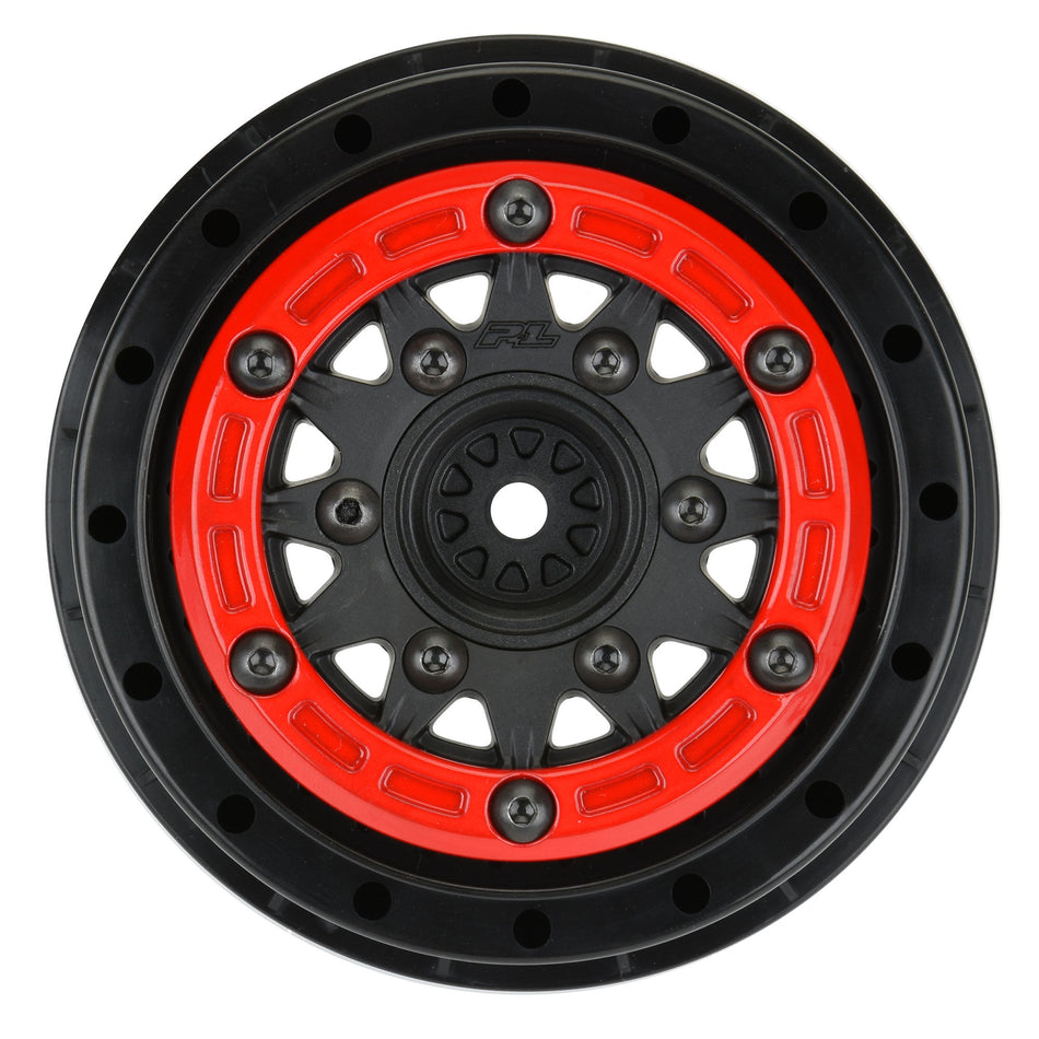 Proline 1/10 Raid Bead-Loc F/R 2.2/3.0 SC Rims (Red/ Black)