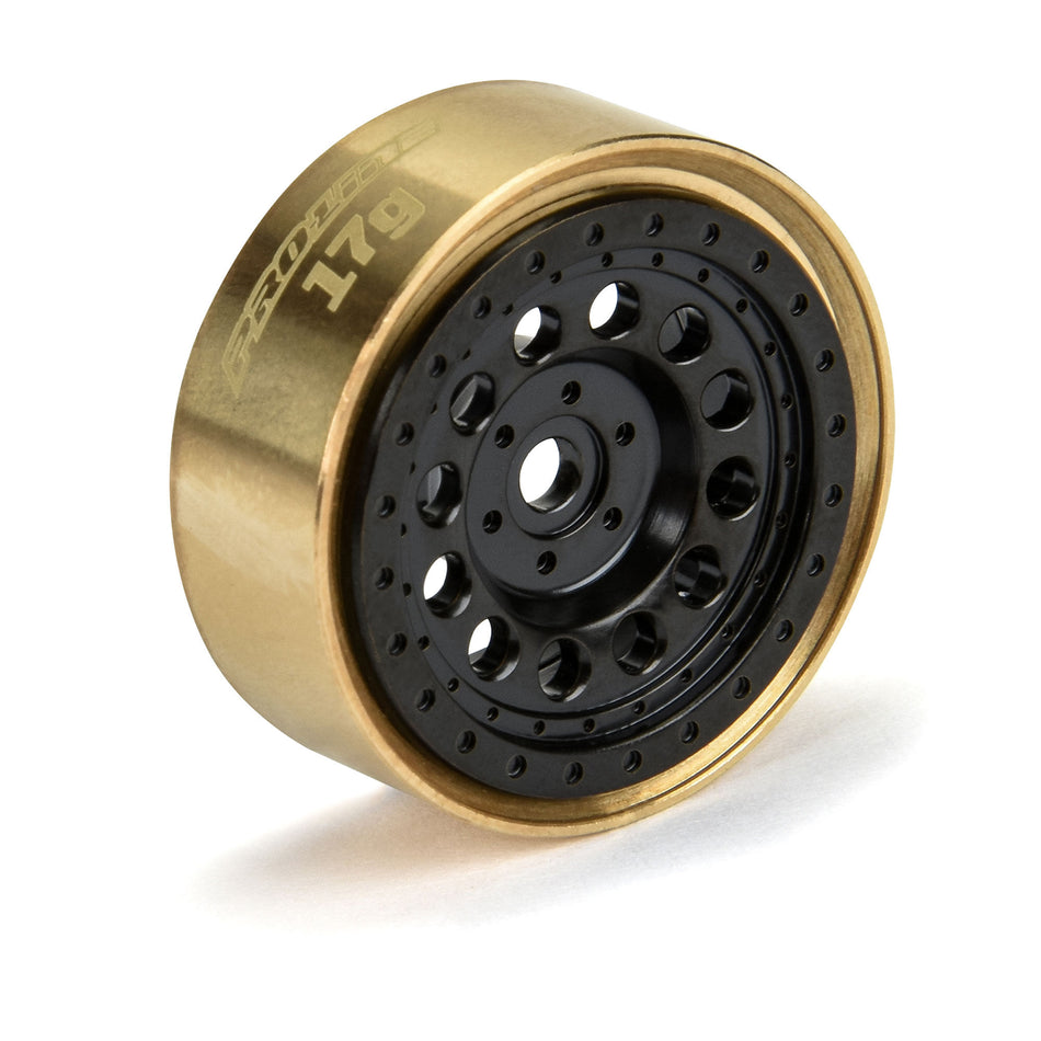 Proline 1/24 Rock Shooter Brass F/R 1.0" 7mm Crawler Wheels (2) Black