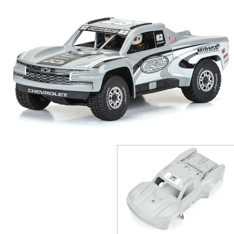 Proline 1/16 Pre-Cut 2019 Chevy Trophy Truck Tough-Color Gray Body: GROM