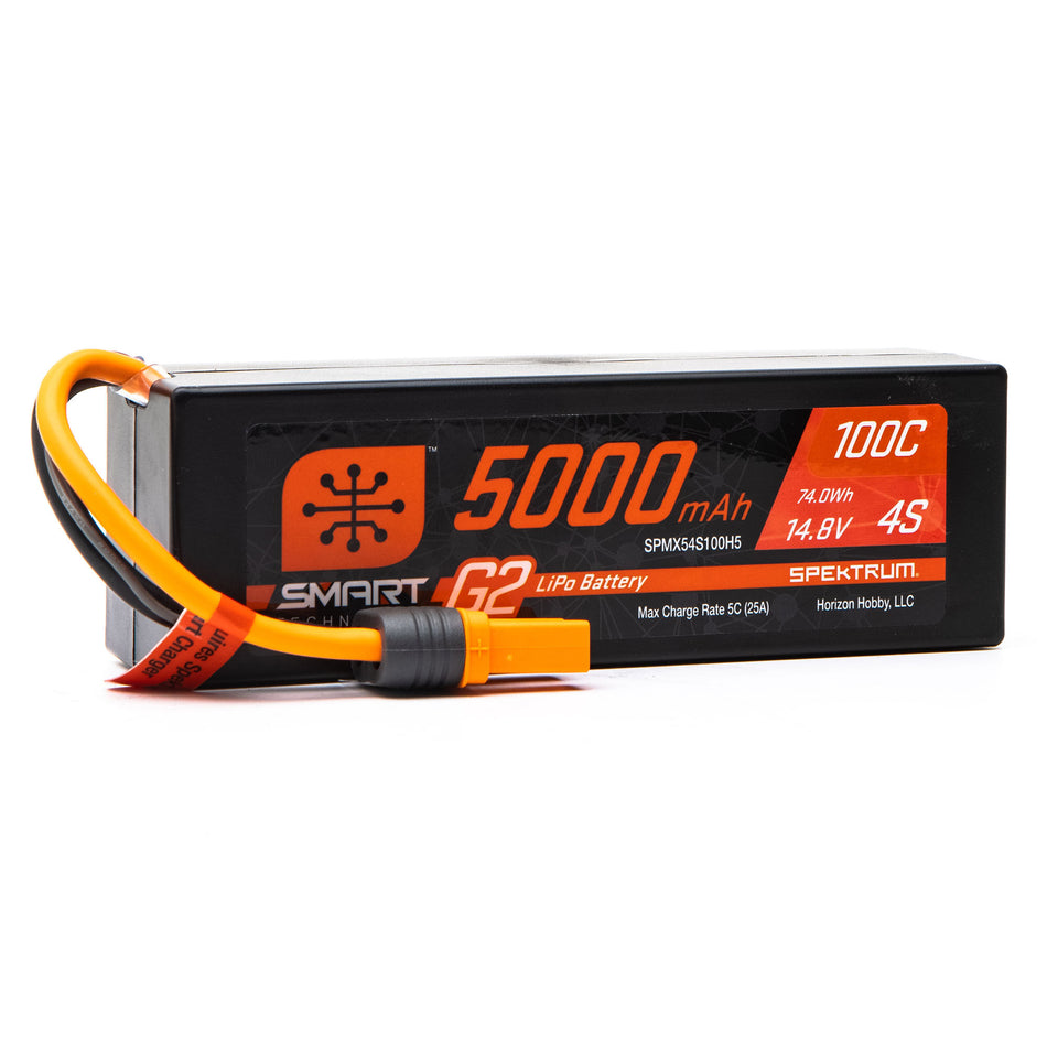 * Spektrum 14.8V 5000mAh 4S 100C Smart G2 Hardcase LiPo Battery: IC5