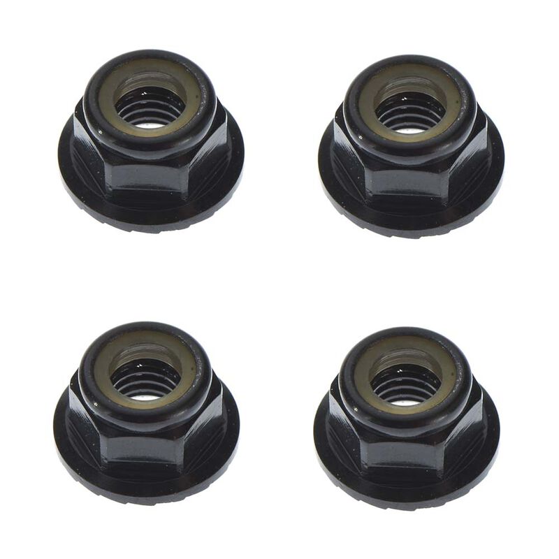 Tekno M5 Flanged, Serrated Locknuts, Black