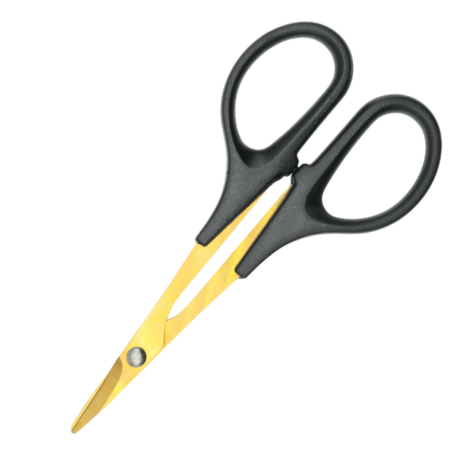 XTRA SPEED STAINLESS STEEL CURVED SCISSORS (TITANIUM COATED) FOR RC BODY