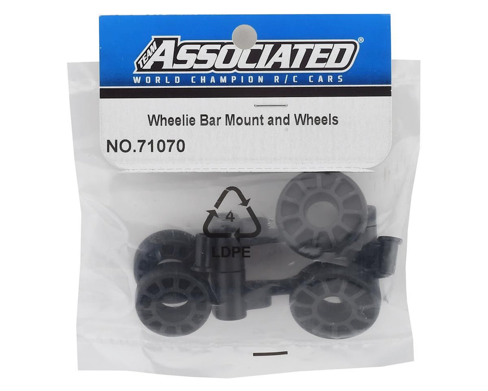 Team Associated DR10 Wheelie Bar Wheels & Mount