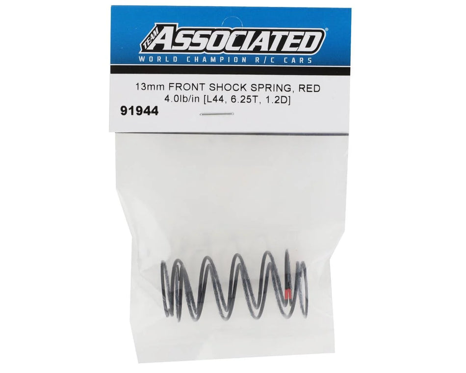 Team Associated 13mm Front Shock Spring (Red/4.0lbs) (44mm)