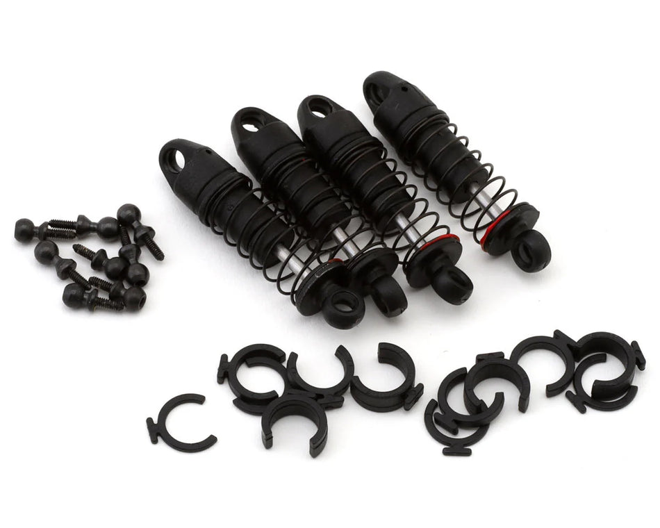 Axial Oil Shock Set 6mm, (.213 lbs/in Red): SCX24 (4)