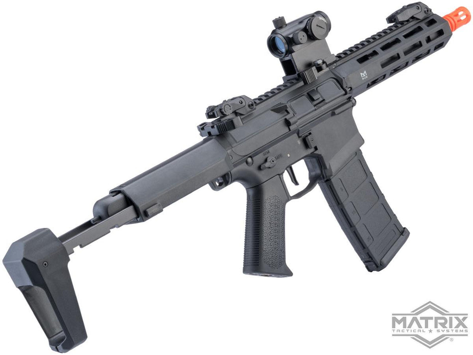 Matrix "Calico Jack" Polymer M4 Airsoft AEG Rifle w/ M-LOK Handguard & MOSFET (Model: PDW / Polymer Handguard / Tanker Stock / Black