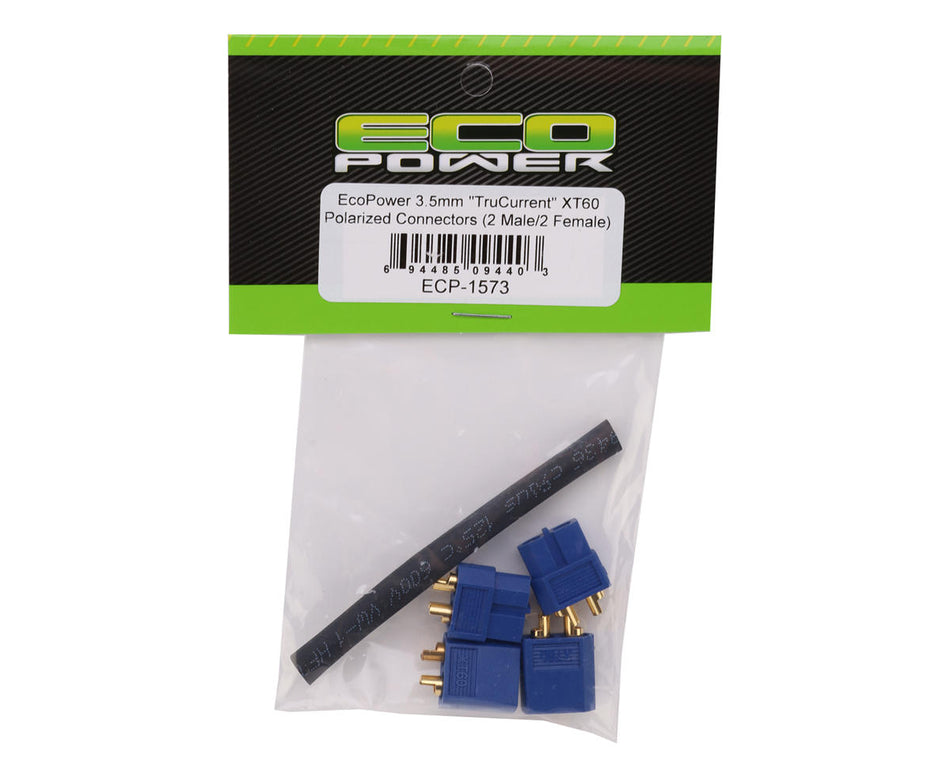 EcoPower 3.5mm "TruCurrent" XT60 Polarized Connectors (2 Male/2 Female)