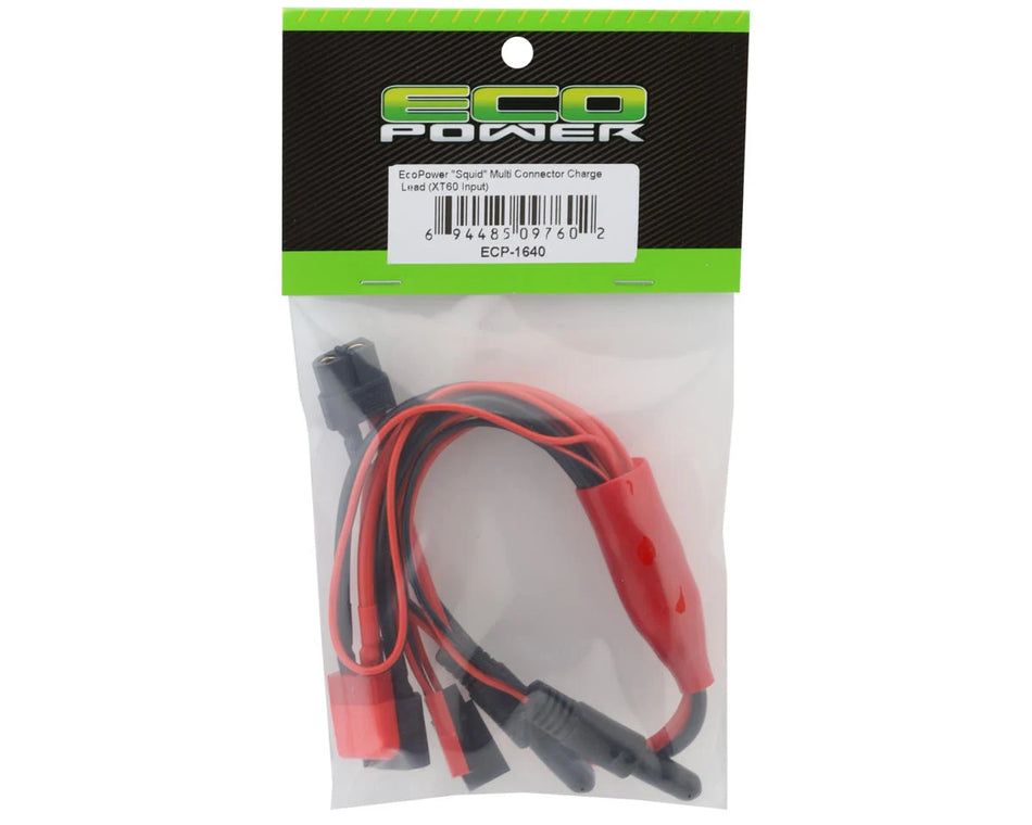 EcoPower "Squid" Multi Connector Charge Lead (XT60, Futaba, JST, T-Style & Transmitter Connectors) w/XT60 Input