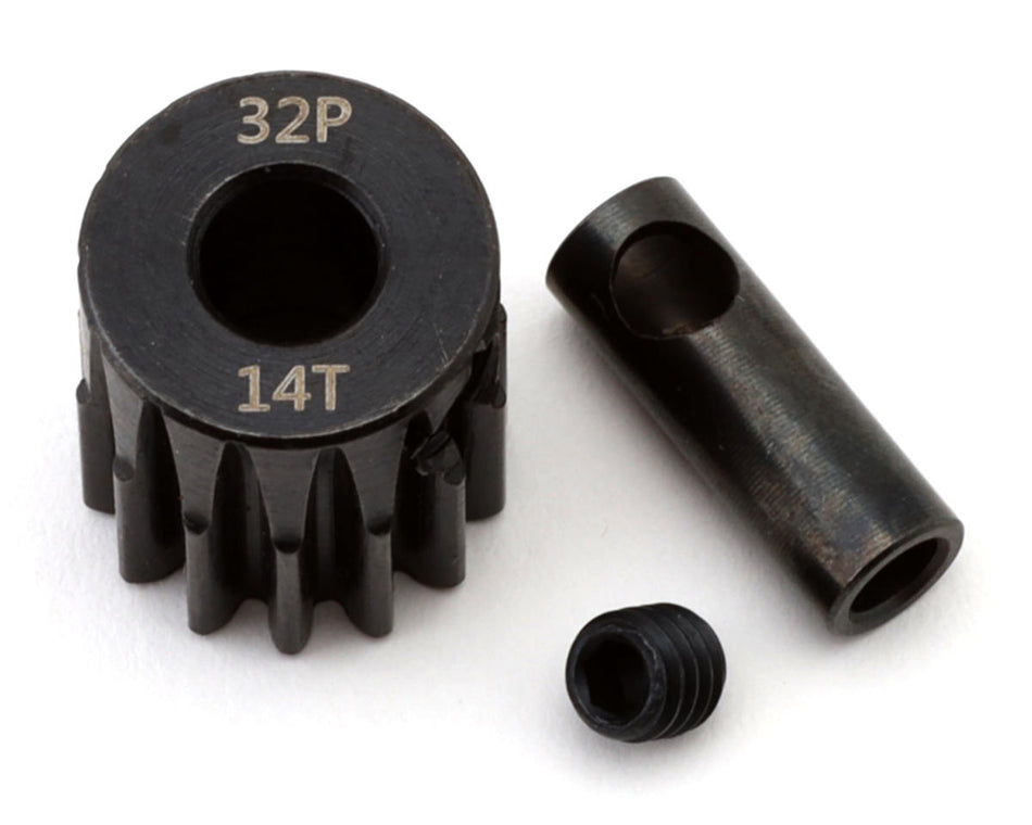 EcoPower Steel 32P Pinion Gear (Mod .8) (5mm Bore) (14T) w/3.17mm Reducer Sleeve