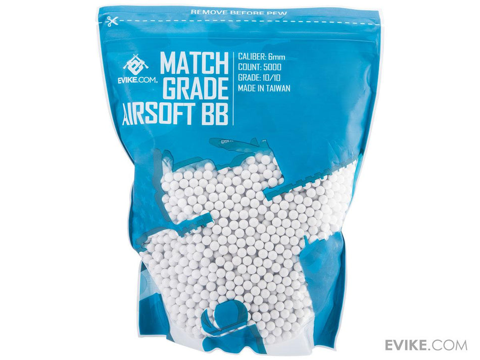 Evike MAX Precision 6mm Airsoft BBs Weight: .25g / 5000 Rounds / White