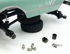 Treal Hobby Axial SCX24 Brass Wheel Hex Hub Adapters (4) (2.4g) (+5mm)