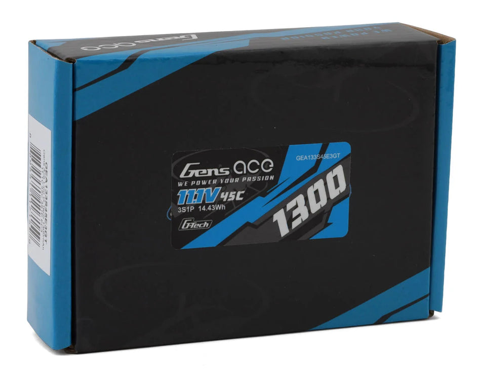 Gens Ace G-Tech Smart 3S LiPo Battery 45C (11.1V/1300mAh) w/EC3 Connector