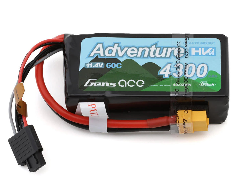 Gens Ace G-Tech Smart 3S LiHV Battery 60C (11.4V/4300mAh) w/XT60 Connector