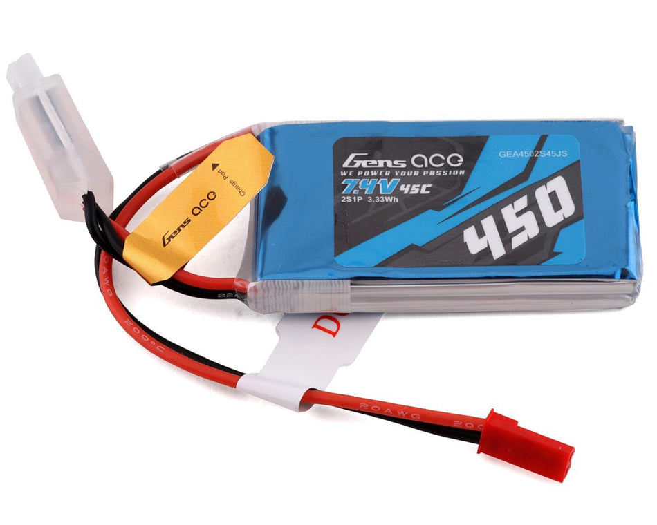 ***Gens Ace 2s LiPo Battery 45C (7.4V/450mAh) w/JST Connector
