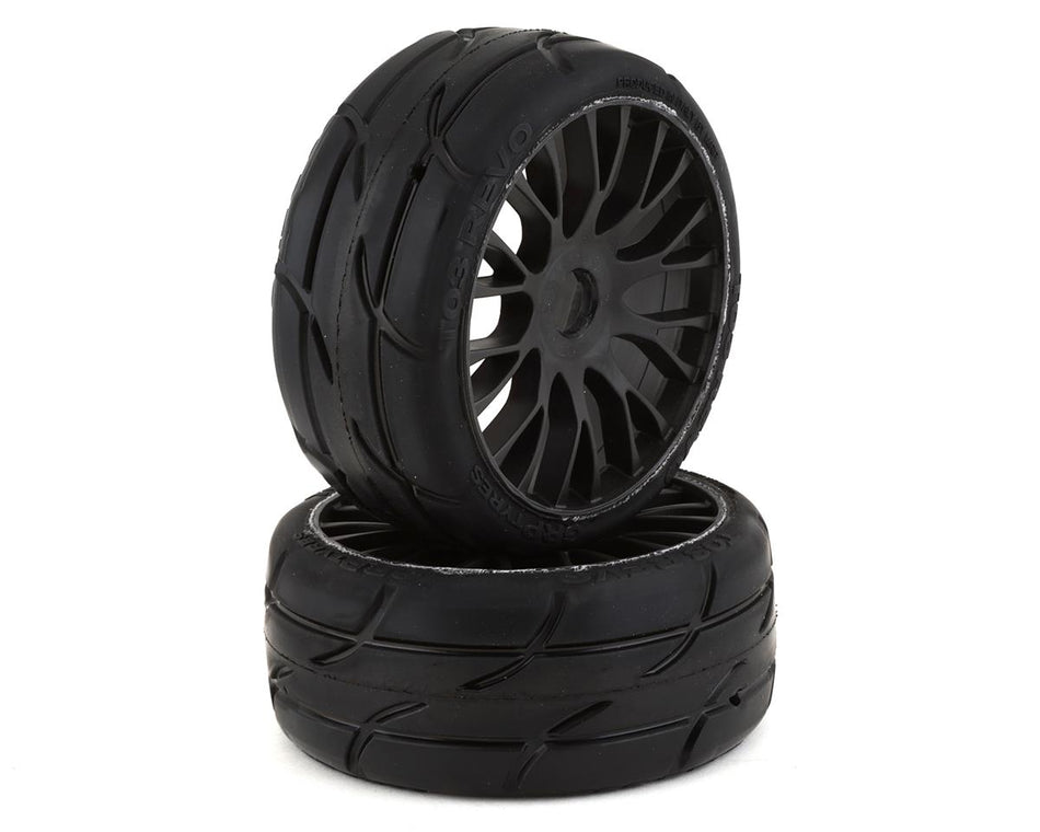 ***GRP Tires GT - TO3 Revo Belted Pre-Mounted 1/8 Buggy Tires (Black) (2) (XM3) w/FLEX Wheel