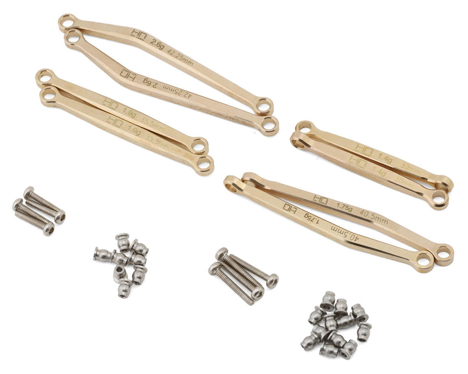Hot Racing Axial SCX30 Brass High Clearance Suspension Links Set (Gold) (Bronco/Wrangler)