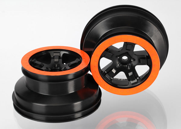 Traxxas Wheels SCT Black/ Orange Beadlock 2.2