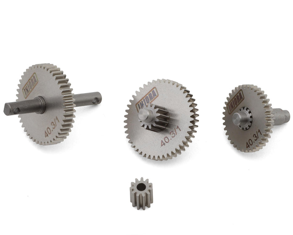 Injora Stainless Steel Low Range Transmission Gear Set for Traxxas® TRX-4M™ (40.3:1 Crawl Ratio)
