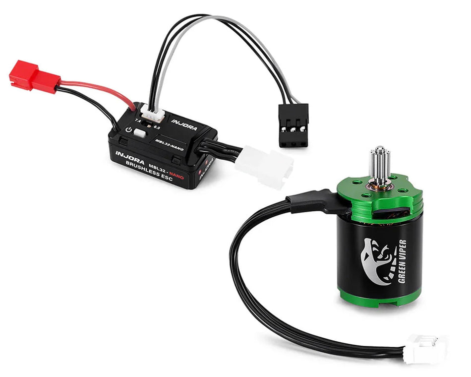 Injora Axial SCX30 MBL32-NANO ESC & 1621 Green Viper Brushless Combo (3600kV)