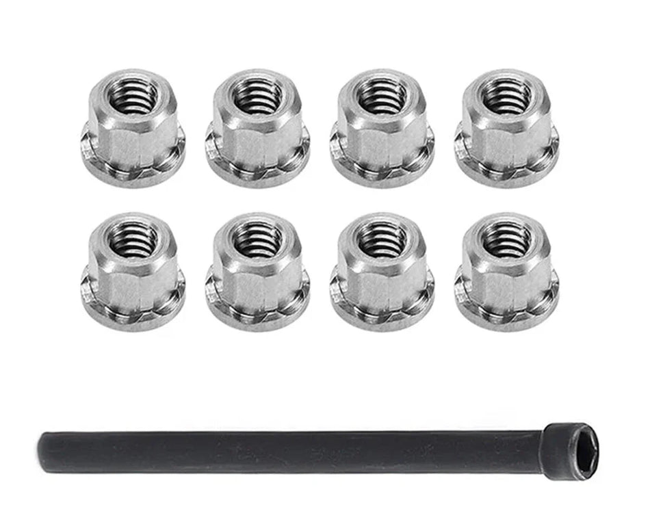 Injora Axial SCX30 2mm Stainless Steel Wheel Nuts (8)