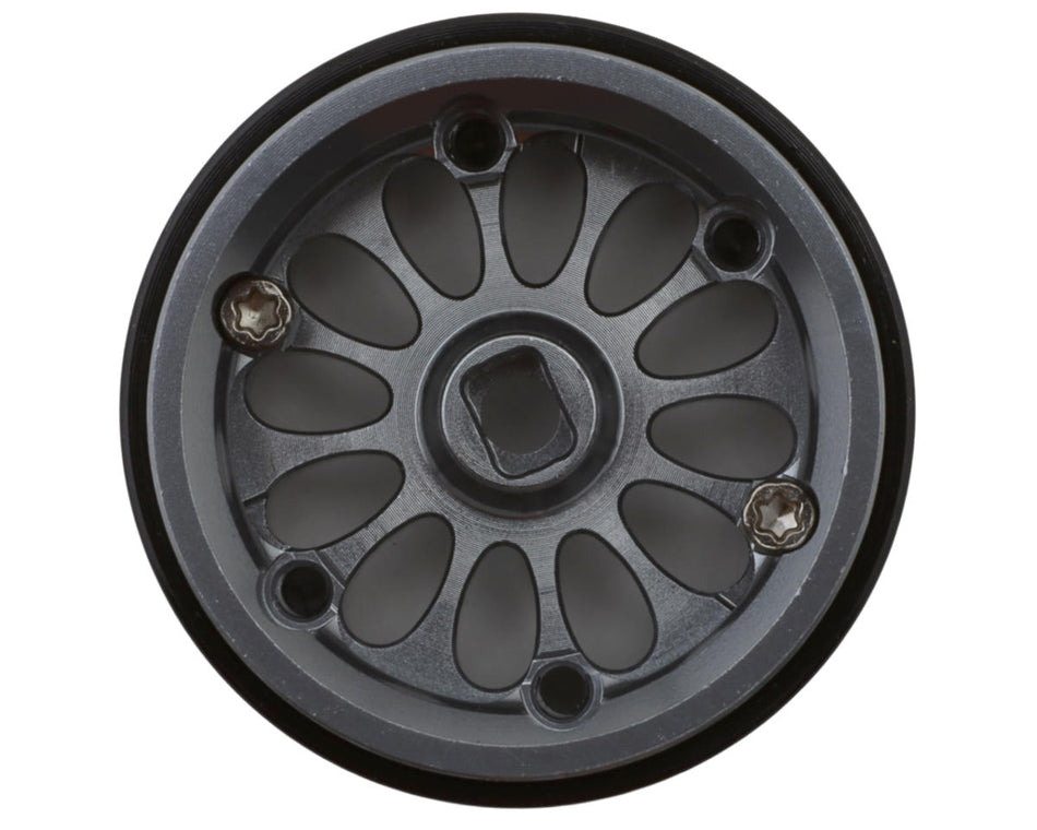 Injora 0.7" D19 Ripple Aluminum Micro Crawler Beadlock Wheels (Grey) (4) (4.2g ea) (0.5mm Offset)