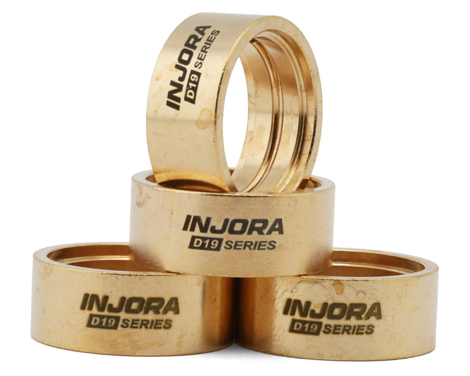 Injora Axial SCX30 0.7" D19 Beadlock wheels Brass Clamp Rings (4) (10.1g ea)