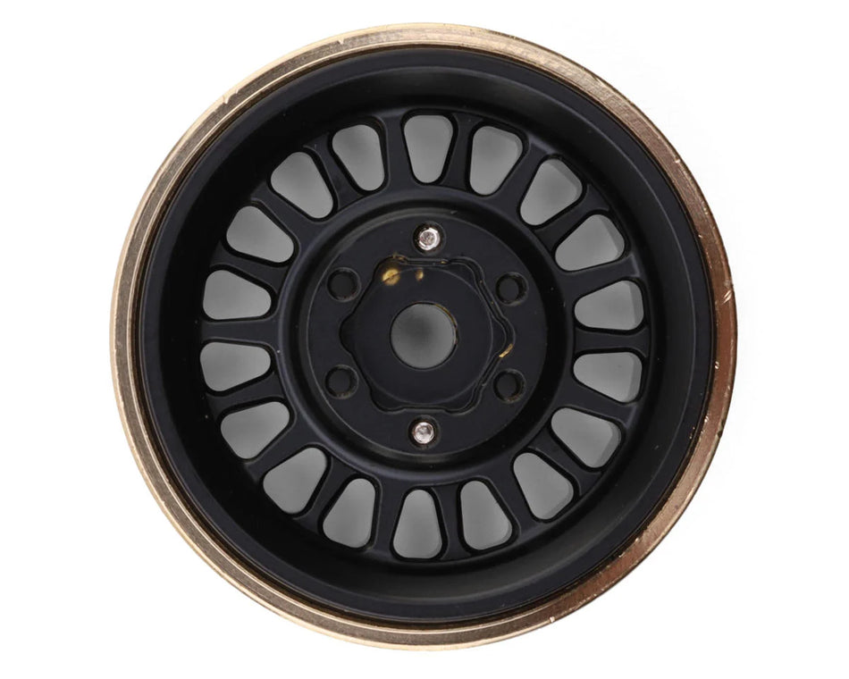 Injora 1.0" Brass Multi-Spoke Micro Crawler Beadlock Wheels (Black) (41g ea) (4)