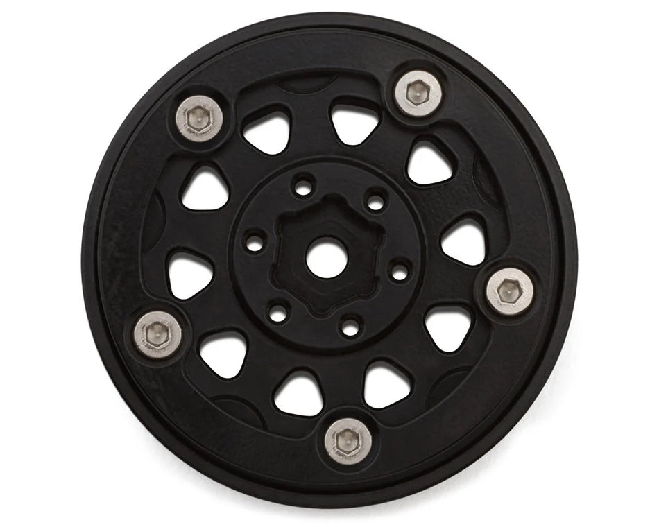 Injora 1.3" D-Slot Aluminum Micro Crawler Beadlock Wheels (27g ea) (Black/Black) (4)