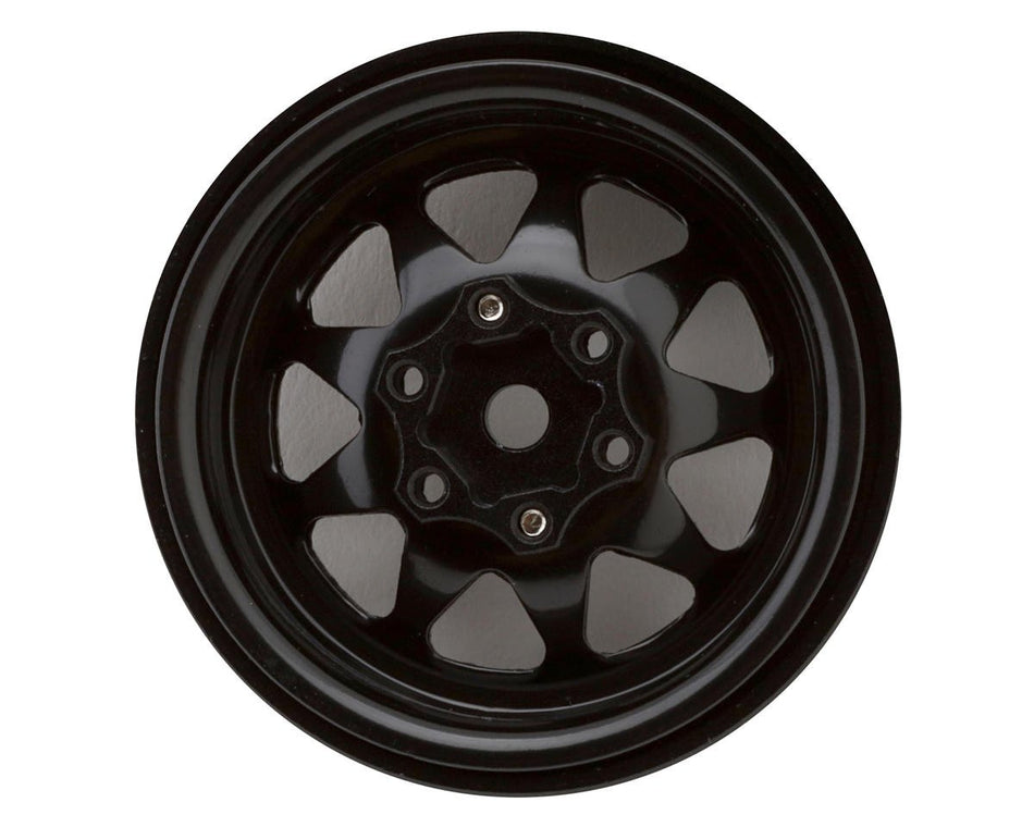 Injora 1.3" Stamped Steel Micro Rock Crawler Beadlock Wheels (23.5g ea) (Black) (4)