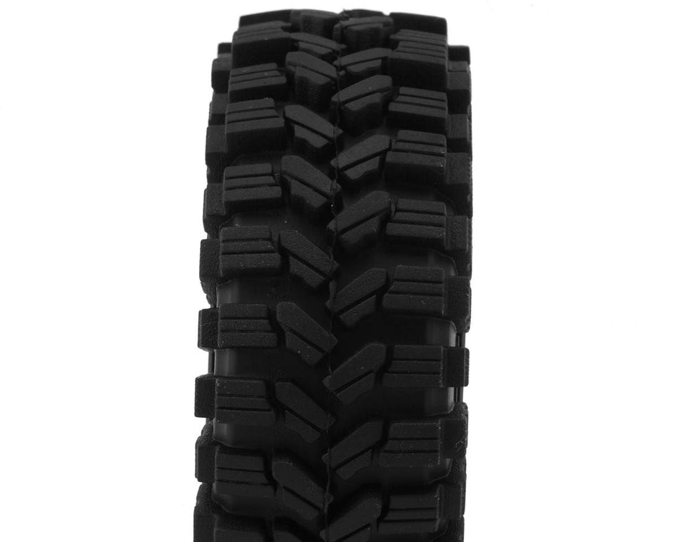 Injora 1.0" Deep Dish Aluminum Micro Crawler Beadlock Wheels w/Swamp Claw Tires (S5) (Gold/Chrome) (4) (37g ea) (62mm OD)