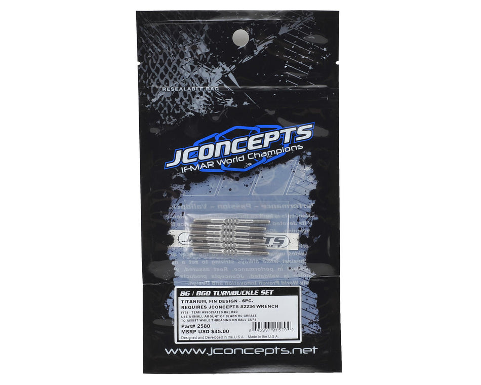 JConcepts B6/B6D Fin Titanium Turnbuckle Set (6)