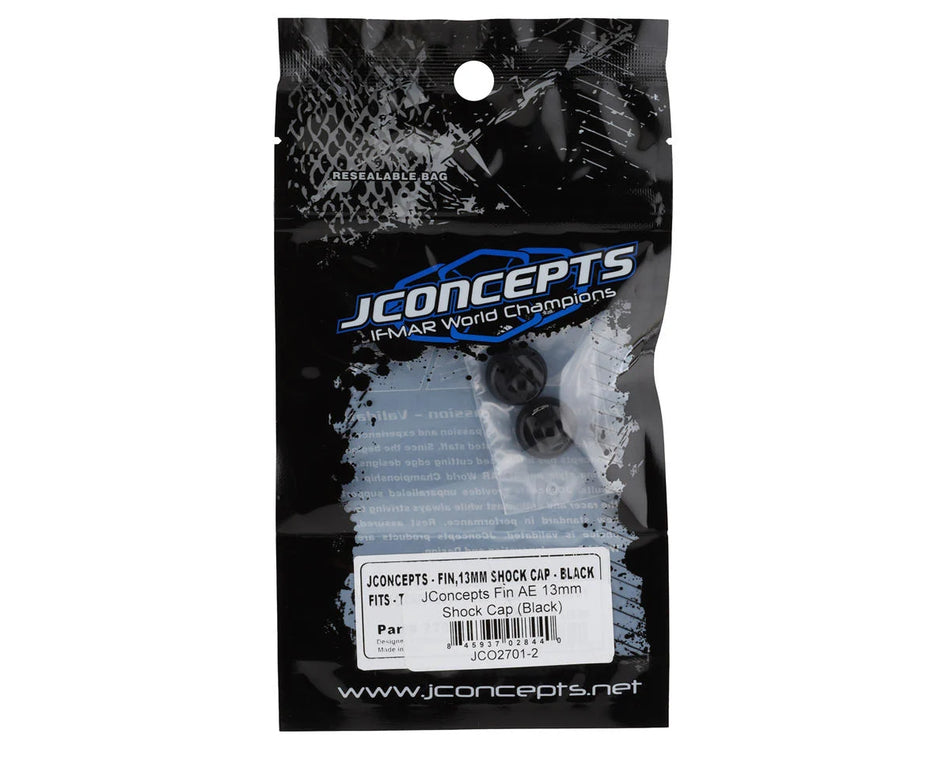 JConcepts Team Associated Fin Aluminum 13mm Shock Cap (Black) (2)