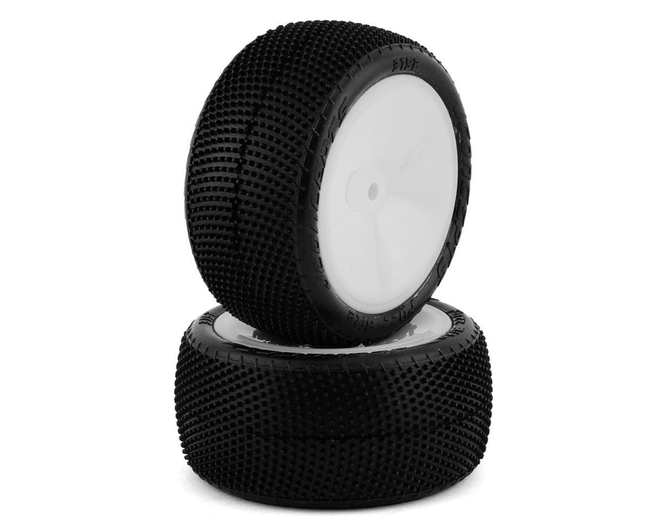 JConcepts Fuzz Bite LP 2.2" Pre-Mounted Rear Buggy Carpet Tires (White) (2) w/12mm Hex (Pink)