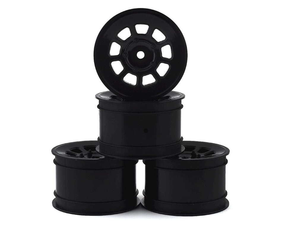 JConcepts 9 Shot 2.2 Dirt Oval Rear Wheels (Black) (4) (B6.1/XB2/RB7/YZ2) w/12mm Hex