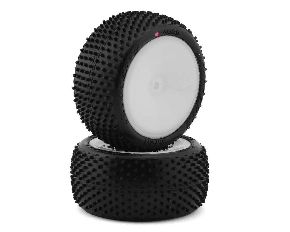 JConcepts Siren LP 2.2" Pre-Mounted Rear Buggy Carpet Tires (White) (2) (Pink) w/12mm Hex