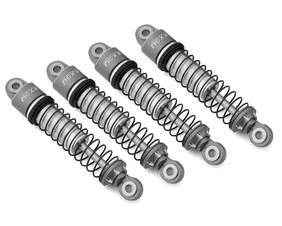 NEXX Racing 56mm Aluminum Threaded Oil-Filled Shocks (Grey) (4) for Traxxas TRX-4M