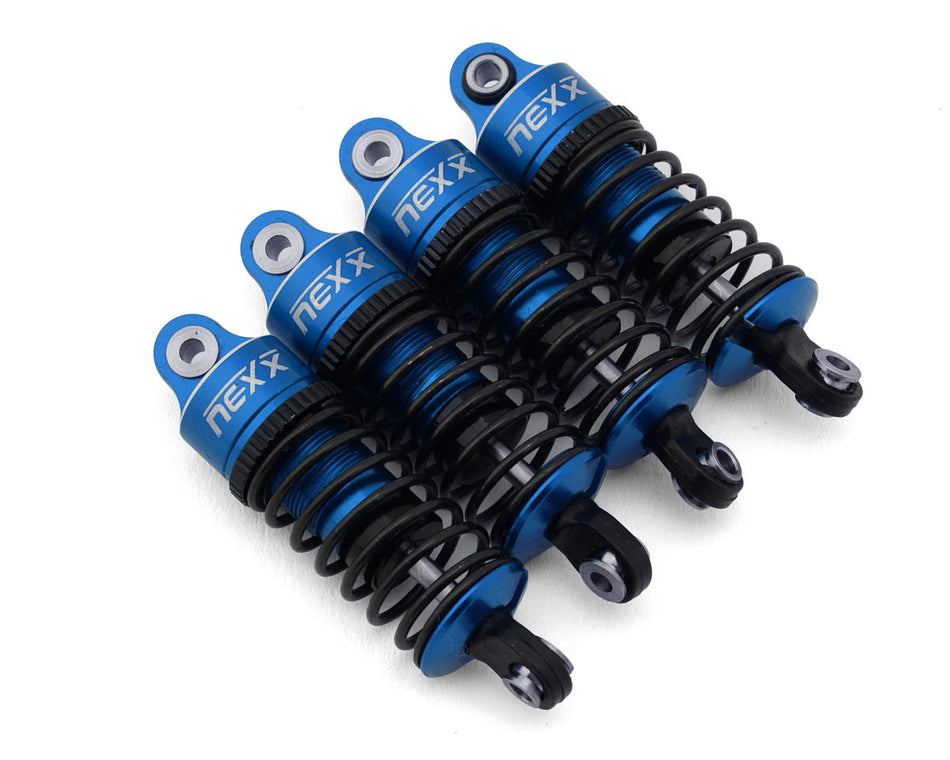 NEXX Racing Losi® NASCAR® Aluminum Oil-Filled Threaded Shocks (Blue) (4)