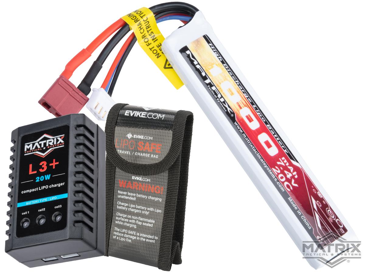 Matrix High Performance 7.4V Airsoft LiPo Battery Starter Pack w/ BMS ...